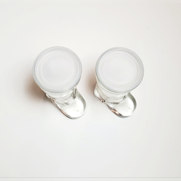 MCM Mod Dep Clear Boot Set of 2 Shot Liqueur Glasses with Lids - Picture 4 of 7